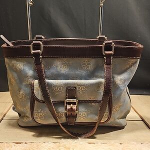 Dooney & Bourke Blue and Brown Shoulder Bag